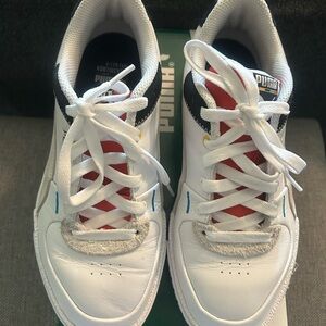 Puma White and Red Athletic Shoes